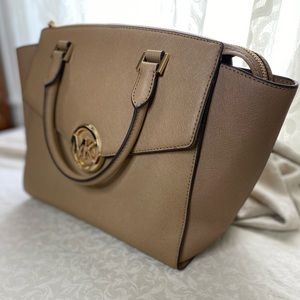 BRAND NEW w/ tags MICHAEL KORS LEATHER HUDSON SATCHEL